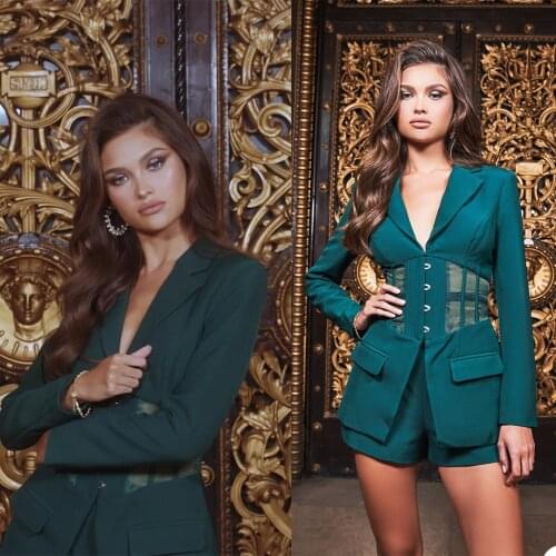 Summer Blazer Suits Women Waist Corset Evening Party Short Pants Suit Tuxedos Mother of the Bride Formal Wear 2 Pieces