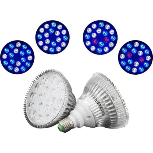 Aquarium Light 54W LED Fish Tank Light Fish Grow Lamp UV IR Red Blue Green Bulb E27 Submersible Marine Lights