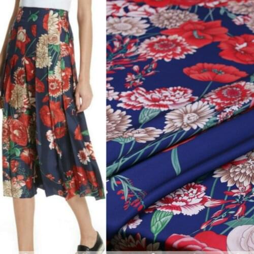 Hot Brand Fashion Soft Plant Printed 100% Polyester Fabric Clothing Shirt Cloth Fabrics for Dress Sewing Per Meter Material