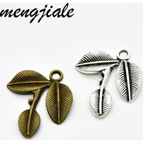 14pcs Hot sell alloy metal leaf charms fit DIY handmade jewelry necklace pendant accessories making 27*22mm