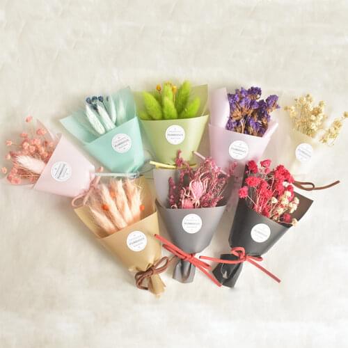 Mini Mixed Dry Flower Bouquet Real Dried Flowers Wedding Birthday Christmas Party Gift Box Gift Packaging Filler Accesories