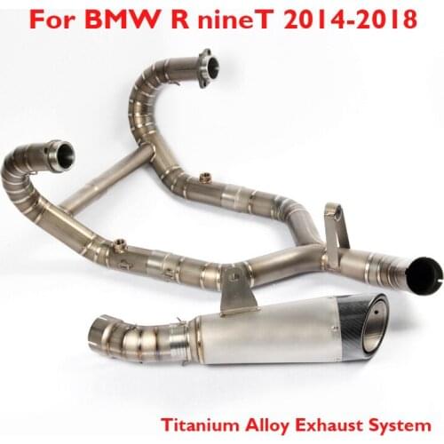 Motorcycle Exhaust System Slip on Titanium Alloy Muffler Escape Header Connect Pipe for BMW R nineT 2014 2015 2016 2017 2018
