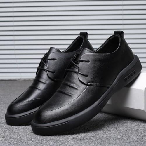 Men Casual Shoes High Quality Lace-up Solid Leather Business Shoes Fashion Gentleman Shoes Bureau Office Oxford Shoes For Men