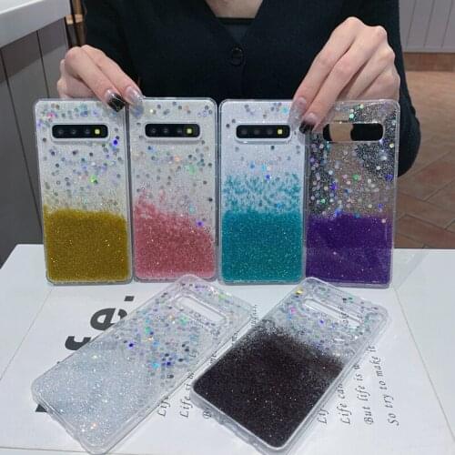 Foil Gradient Soft TPU Case For Iphone 11 Pro Max XR XS MAX X 8 7 For S20 Ultra S10 Plus Glitter Sequin Flake Cover 100pcs