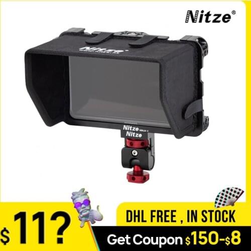 NITZE 5" MONITOR CAGE FOR ATOMOS NINJA V / SHINOBI MONITOR HDMI-compatible CABLE CLAMP SUNHOOD Monitor Holder Mount NINJA V-Kit