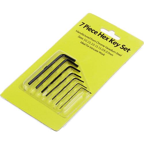 New 7Pcs 0.7mm-3mm Mini Hexagon Hex Allen Key Set Wrench Screwdriver Tool Kit