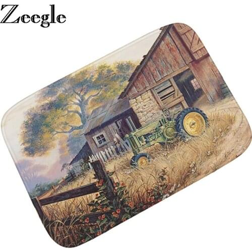 Zeegle Door Mats Outdoor Flannel Hallaway Rugs Home Entrance Mats Non-slip Floor Mat Bedroom Rug Bedside Foot Mat Kitchen Carpet