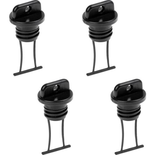 Durable 4 Pieces Black Plastic Hull Drain Plug Universal for Marine ayaks Canoes Boats Dighty Yatch Surfing Rafting Accessories