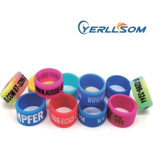 YERLLSOM 300PCS/Lot Free Shipping Customized Engrave Vape Bands Silicone Rings with personal logo for events YR006