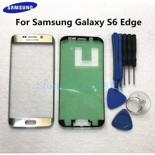 Replacement External Glass For Samsung Galaxy S6 Edge G925 G925F LCD Display Touch Screen Front Outer Glass Lens +Tools