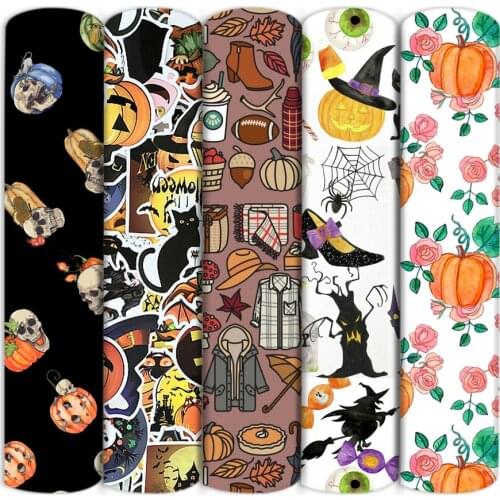 Pumpkin Fall Skull Print Halloween Polyester Cotton Fabric Patchwork Sewing Kid HomeTextile Cloth Quilting Dress Curtain,c17830