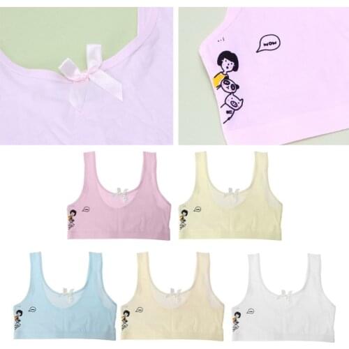 Young Girl Training Bra Cartoon Bra Teenager Cotton Vest Camisoles Underwear