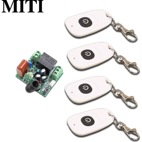 Smart Home New AC220V Mini 1Channel Wireless Relay Remote Control Light Switch RF Receiver with 4pcs Transmitter