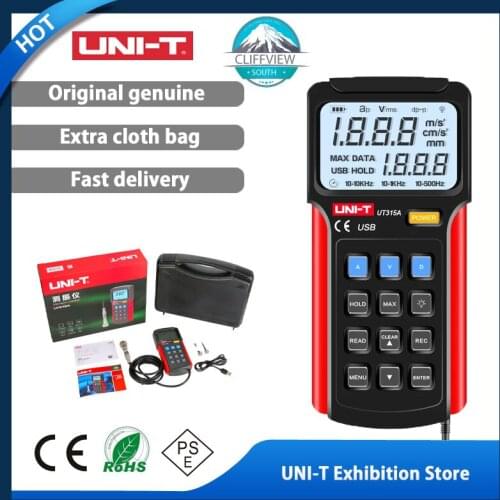 UNI-T UT315A Digital Vibration Testers Vibration Acceleration Velocity Displacement Measurement USB Connect PC Soft