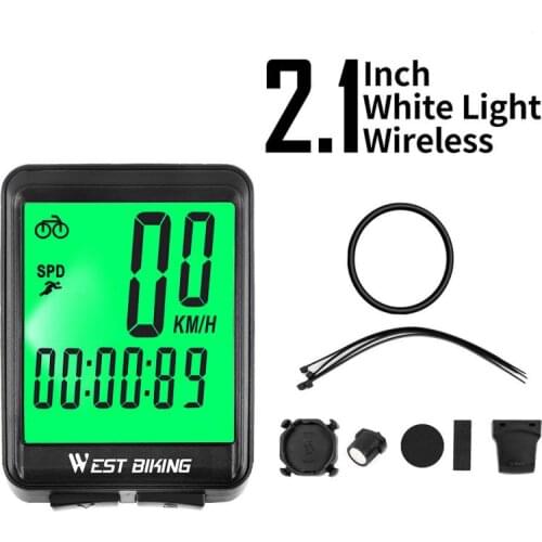 2021 WEST BIKING Bicycle Computer Smart Luminous Waterproof Wireless Bicycle Speedometer Bicycle Bike Accessories Cycling GPS