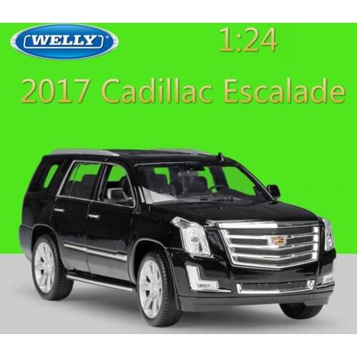 WELLY 1:24 Diecast Simulator Model Car 2017 Cadillac Escalade SUV Metal Toy Cars Toys For Children Gift Collection Decoration