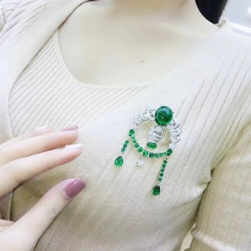 Twelve constellations libra brooch 925 sterling silver green color fine women jewelry free shipping