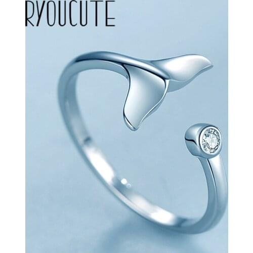 New Fashion Gothic Men Fish Mermaid Tail Rings For Women Jewelry Birthday Gift Romantic Wedding Engagement Drop Shipping