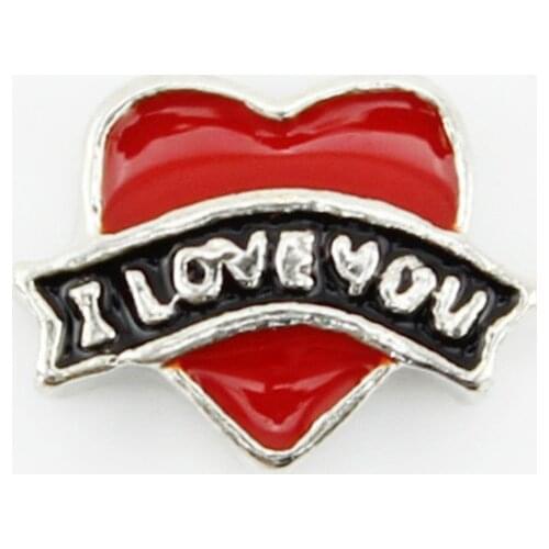 Living Floating Charms - Red Heart - I Love You - For Window Memory Lockets 10pcs/lot