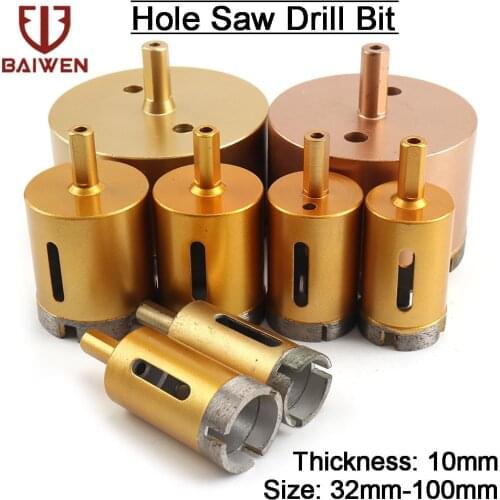 1PC 32-100mm Marble Opener Diamond Core Bit Hole Saw Drill Bit Dry/Wet Cut For Granite Brick Tile Ceramic Concrete Drilling
