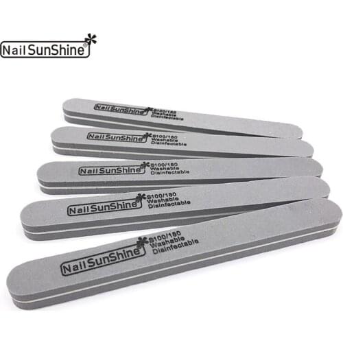 10 Pcs Nail File Double Sided Lime Unghie 100/180 Grit Nail Sunshine Sanding Grey Art Tips Buffer Soft Sponge Nails Accessoires