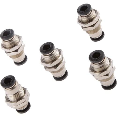 10pcs Tube OD 6mm 1/4 Bulkhead Union Pneumatic Air Push In Fittings Adapter