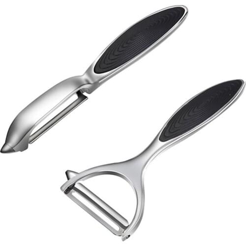 2 Pcs Lightweight Ergonomic Design Stainless Steel Peeler Fruit Melon Planer ABS Handle Peeler Kitchen Gadget