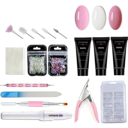 3PCS Poly Nail UV Gel For Nails Extension Finger nail art Manicure 15ML Acryl gel Varnish hybrid Poly UV Gel Polish Extension