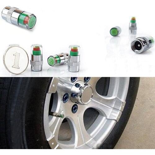 4Pcs Tire Pressure Monitor Pressure Gauge Cap Monitor Indicator TPMS Monitoring Cap Sensor Tyre Alert Diagnostic Tool