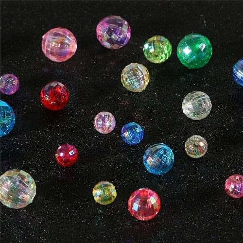 6/8/10mm Mixed Color 50-100pcs AB Color Round Acrylic Bead Loose Spacer Beads For Necklace Bracelet DIY Jewelry Findings Making
