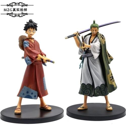 Anime DXF One Piece and The Country Rorono Azoro D.Luffy Trafal Plus Kimono Action Figure Model Doll Childrens Gift 17CM Unisex
