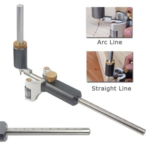 Straight And Arc Line Scribe Dual-purpose Scribe Parallel Line Drawing Marking Gauge Automatic Carpentry Scribing Tool