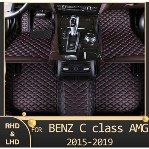 Car floor mats for BENZ C class AMG Sedan (Four seats)2015 2016 2017 2018 2019 Custom auto foot Pads automobile carpet cover