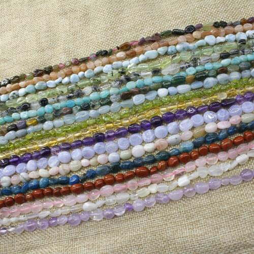 5-6x7-9mm Natural Freeform Potato Labradorite Lapis Lazuli Larimar Malachite Moonstone Beads For Jewelry Making 15'' DIY Beads