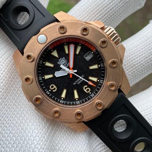 STEELDIVE SD1948S Bronze Diver Watch Men 1000M Water Resistant Deep Sea Automatic Mechanical Diving Watch Luminous Dial Sapphire