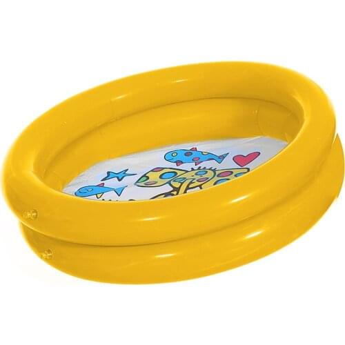 Swimming Childrens Pool 2 Ring 65*65cm Round Animal Printed Bottom For Baby Ocean World Design PVC Inflatable Bath Tub