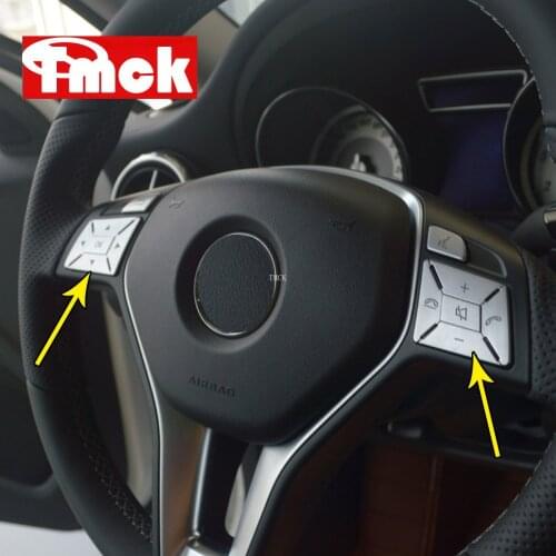 For Mercedes Benz A B C E CLA GLA CLS ML GL SLK GLK Class W176 W246 W204 W212 Car Steering Wheel Button Patch Trim Cover Sticker