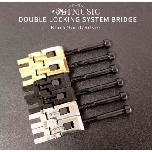 Electric Guitar Double System Bridge System Pull String Bar Locking String Bridge Block String Guide Wire Saddle with Screws