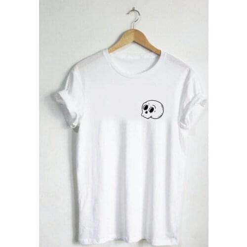 Skull - T Shirt Fall Autumn Shirt Clothing Head Halloween Costume Decorations Decor Skeleton Horror Theme Bones-F060