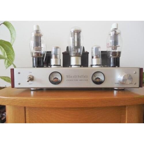 Old Buffalo FU7 (807) tube amplifier HIFI Class A handmade Fu-7 lamp amp with double VU DB Meter Audio Level Meter