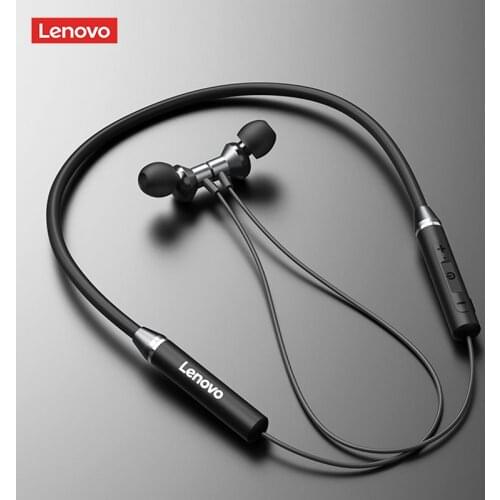 Lenovo HE05 Bluetooth 5.0 Headphones IP65 Waterproof Neckband Magnetic Earphones Stereo Sports Running Headset with Mic