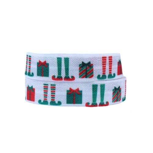 FLRA FOE New Christmas cartoon printing fold over elastic 5/8" elastic ribbons