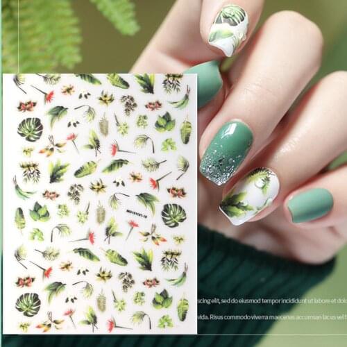 Newest WG1101-18spring flower pattern 3d nail sticker Japan style nail decal back glue DIY decorations wraps