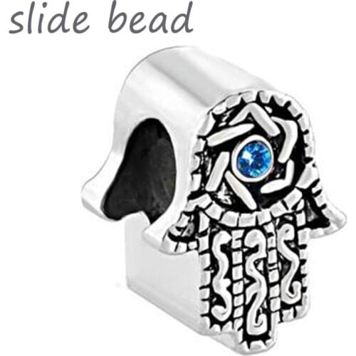 Fit Pandora charm bracelets Blue Crystal Hand European charm bracelet beads Beads for jewelry making