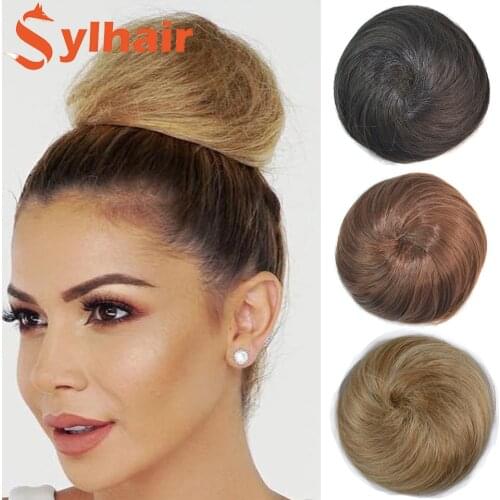 Donut Chignon Roller Hairpieces Fake Hair Bun Drawstring Ponytail Hair Bun Women Chignon Synthetic Hair Extension Sylhair