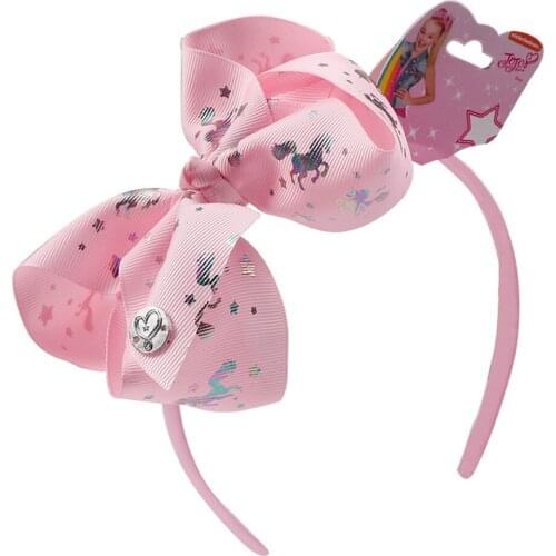 Hair Bow Headbands For Girls Boutique Rainbow Printed Ribbon Knot Bow Hairbands Hair Hoop Children Hair Accessories