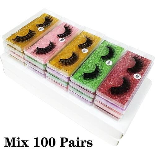 Mink Eyelashes Wholesale 30/50/100 Pcs 3d Mink Lashes Natural False Eyelashes Pack Vendors Makeup Fake Eyelashes Bulk Items