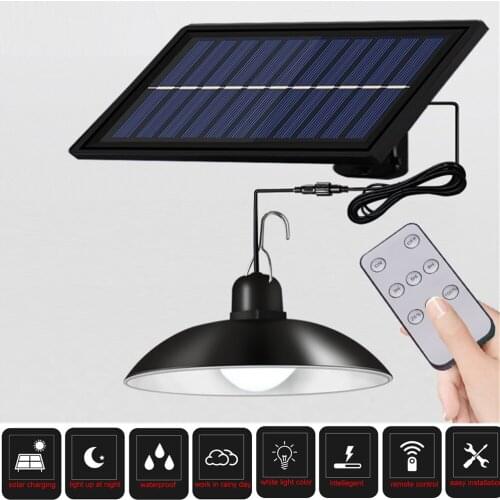 Retro Lampshade Solar Pendant Chandelier solar lamp Wireless Street light Charge Outdoor Security Garden Night Decoration Lumina
