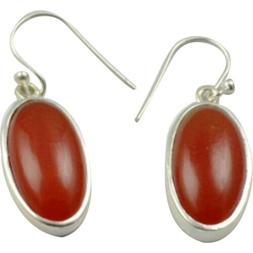 Lovegem Genuine Carnelian Earrings 925 Sterling Silver, 36.9 mm, AE2246