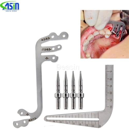 Dental Implant Surgical Drill Guide Locator Instruments Set Tooth Measuring Ruler Calipers Bone Ridge Dental Implant Locator L&S